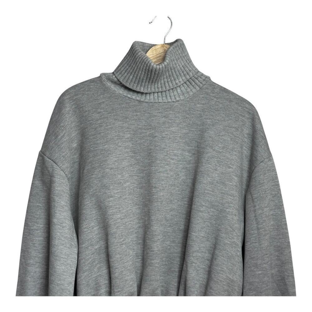 zara grey turtle neck elastic waist sweater medium‎ - Picture 2 of 7